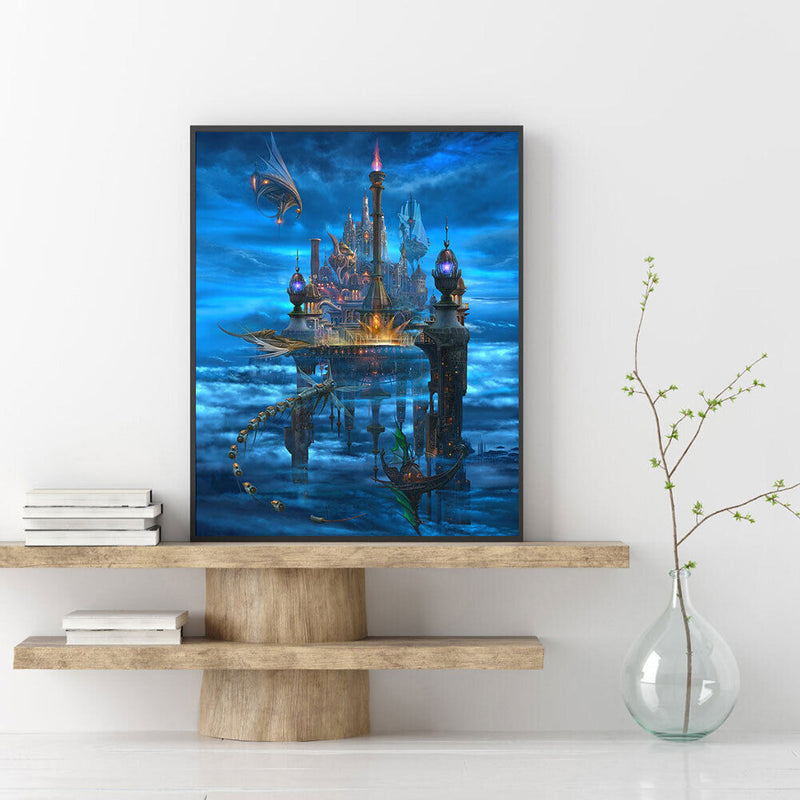 Sky Castle Oil Paint By Numbers Kits DIY Handpainted on Canvas Wall Art
