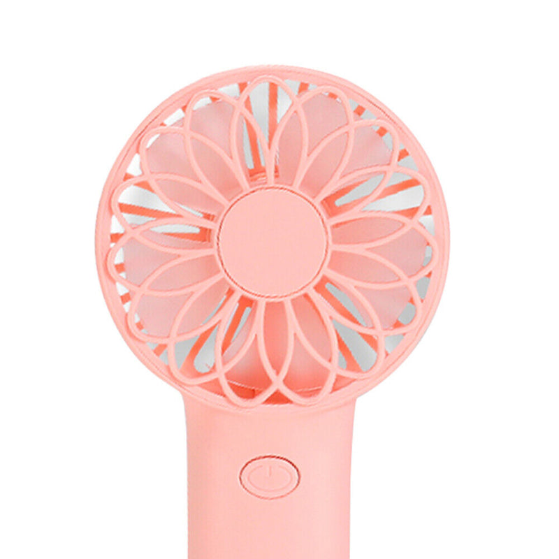 USB Mini Wind Power Handheld Fan Portable Summer Small Cooling Fan (Pink)