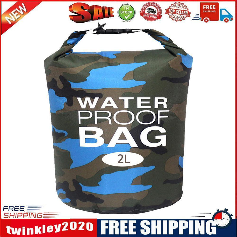 Waterproof Swimming Bag Camouflage Outdoor Camping Dry Sack (2L Light Blue)