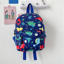 Fashion Girls Canvas Cartoon Print Backpack Casual Small Handbags (Blue)