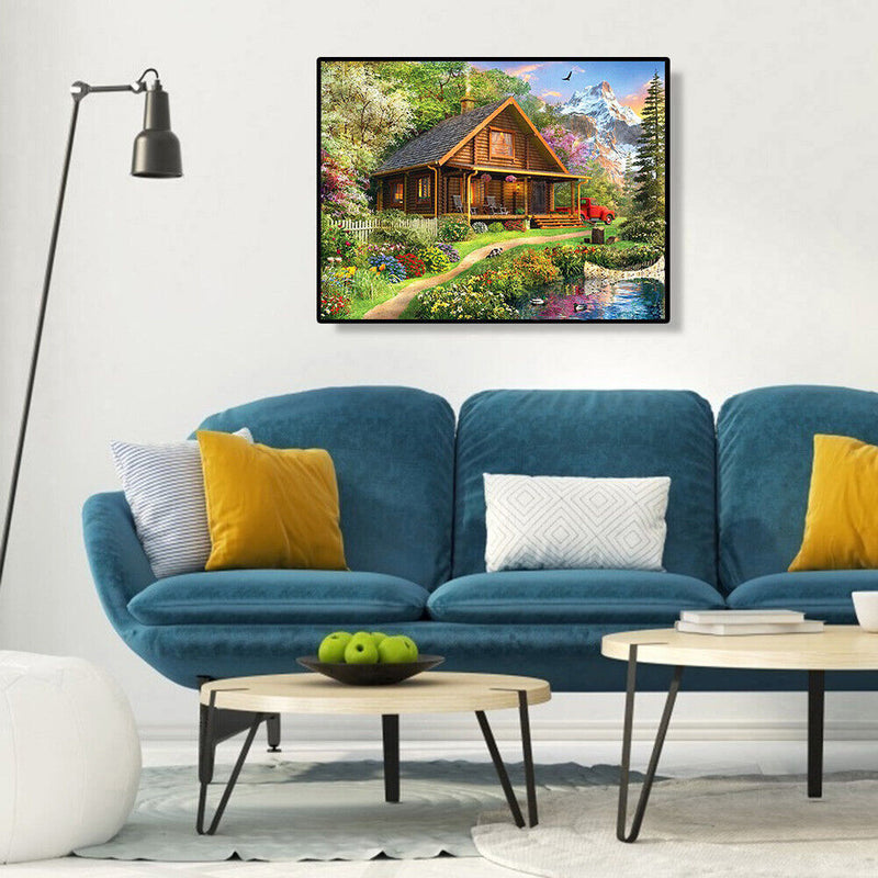 5D DIY Full Drill Diamond Painting Nature House Cross Stitch Embroidery Ornament