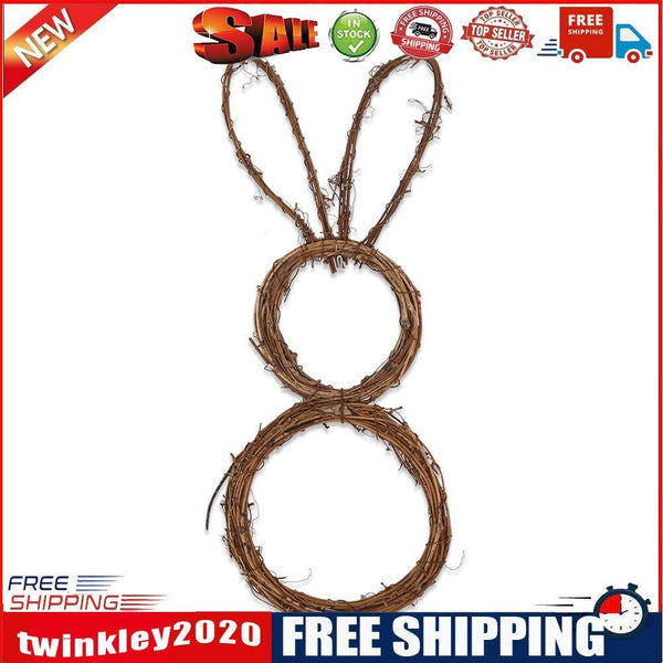 Handmade Easter Bunny Wreath DIY Folded Rattan Wreath Decoration (60cm)