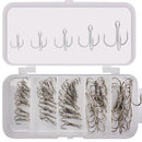 Hot Perforated Sharp Barb Fishing Hook Treble Bait Carbon Steel Durable Head