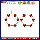Simple Hollowed Drop Earrings Women Large Circle Heart Dangle Ear Stud Jewelr