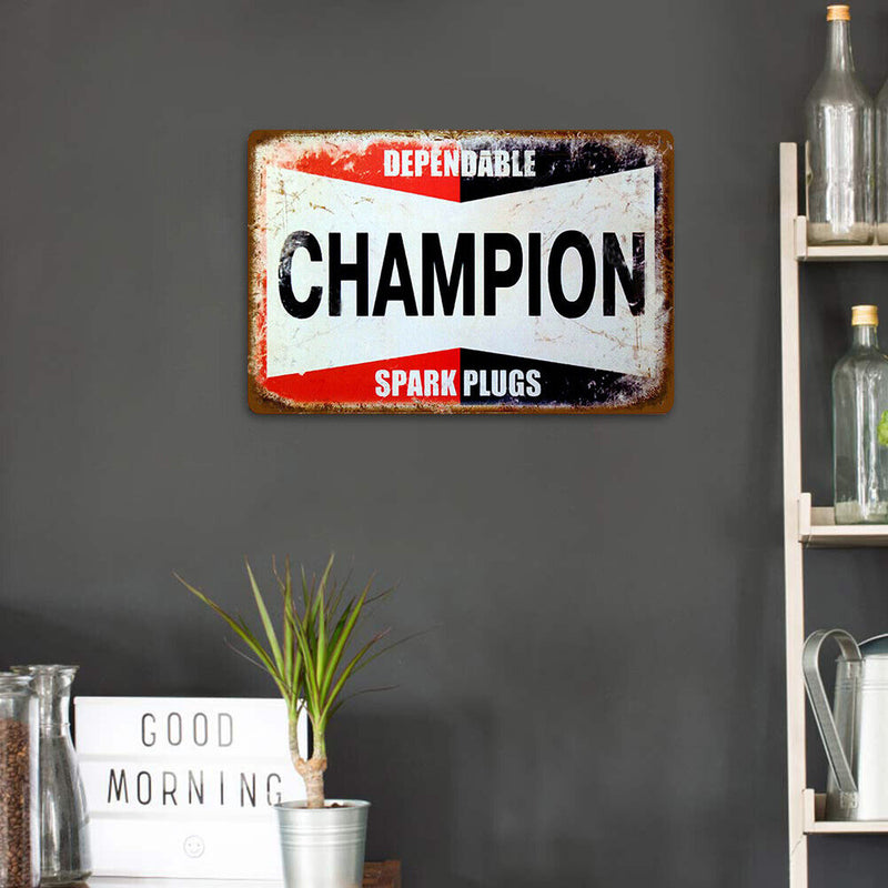 CHAMPION Retro Metal Plate Tin Sign for Bar Pub Club Cafe Art Poster Home Decor