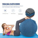 Cotton Linen Yoga Exercise Balance Ball Protective Cover (Dark Blue 65cm) Newly