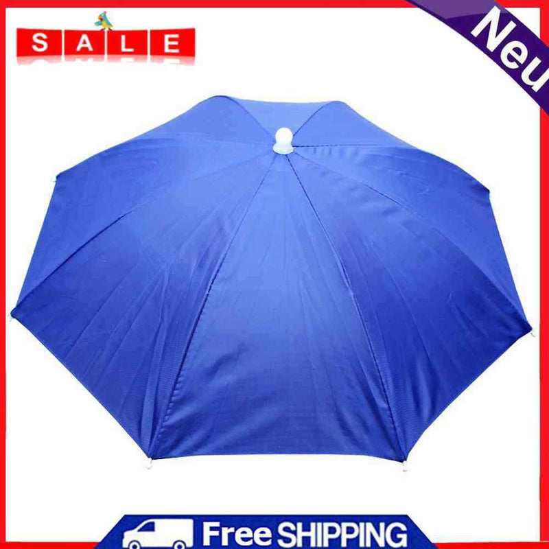 Foldable Adjustable Umbrella Hat Outdoor Fishing Hiking Sunshade Cap (Blue)
