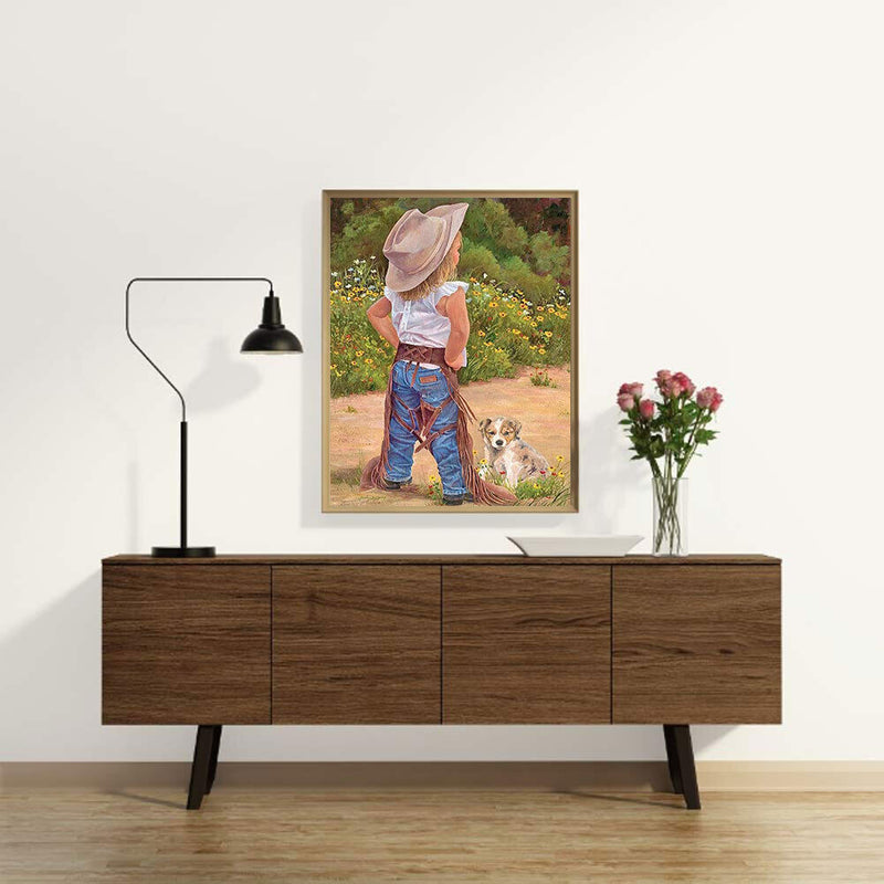 #A Cowboy Hat Kid Diamond Painting Kits Full Square Drill Home Wall Art Decor