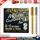 12pcs DIY Metallic Craftwork Pen Waterproof Kid Stationery (6Gold+6Silver) Newly