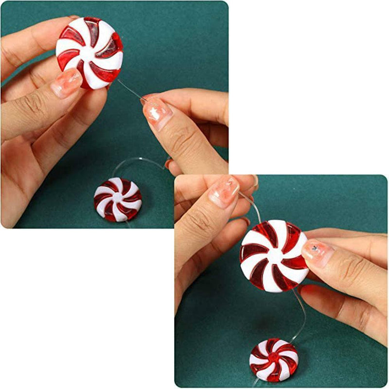 Christmas DIY Red & White Candy Hanging Pendant Ornaments Xmas NICE Decor T6I9