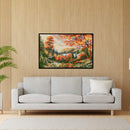Full Cross Stitch 14CT Cotton Thread DIY Autumn Scenery Handmade Stamped Crafts
