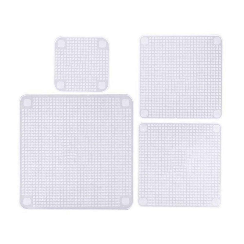 4X Set Reusable Silicon Wraps Cover Stretch and Fresh V5 2019 Kitchen Food S6X2
