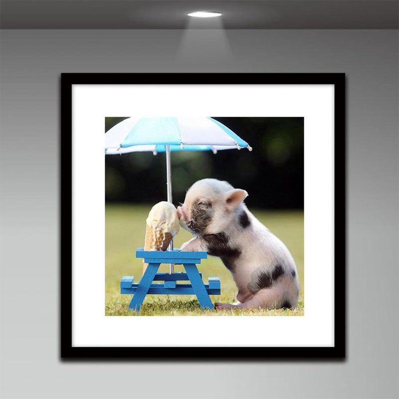 5D DIY Full Drill Diamond Painting Pig Cross Stitch Embroidery Kit (1) Newly