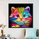 5D DIY Full Drill Diamond Painting Colorful Cat Cross Stitch Embroidery Art
