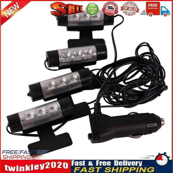 4 x 3LED Car Interior Accessories Decorative Atmosphere Lamp Light Newly