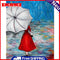 Woman with Umbrella Acrylic Oil Paint By Numbers Canvas Drawing DIY Hand Painted