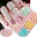 Strass Diamond Crystal Mermaid Gradient Nail Rhinestones Aurora Round Glass