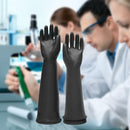 Schwarze Latex Stulpen 55cm Handschuhe Industriell Neu Naturkautschuk E3O8