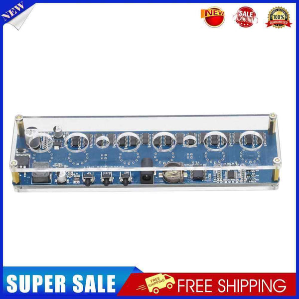 IN14 12V Tube RGB LED Digital Clock Module Circuit Board with Shell (Clear)