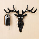 5pcs Self-Adhesive Wall-Mounted Hook Antler Horns Hanger Wall Rack(Black)