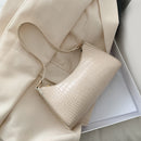 Women Retro Alligator PU Leather Handbag Pure Purse Ladies Travel Shoulder Bags