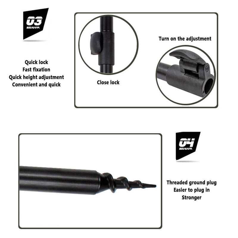 Carp Fishing Aluminum Bankstick for Buzz Bar Bite Alarm Rod Rest (60-100cm)