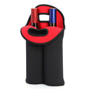 Wine Bottle Cooler Neoprene Double Bottle Protective Sleeve Holder (Red) Newly