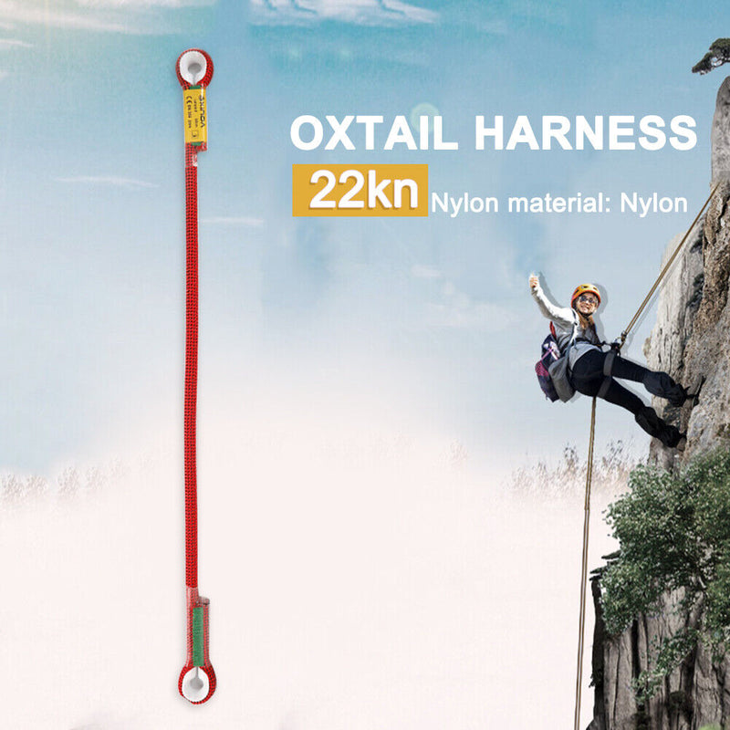 Oxtail Rope Downhill Safety Lanyard Outdoor Climbing Equipment (Red Black)