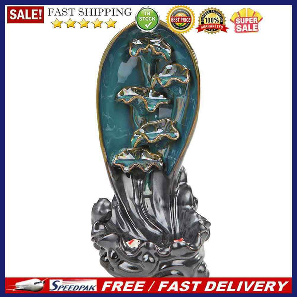 Fragrant Holder Reflux Incense Burner Ceramic Carp Lotus Sandalwood Aromatherapy