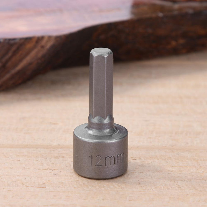 Six Angle Hex Socket Nut Driver Sleeve Nuts Nozzle Drill Bit Adapter (12mm)