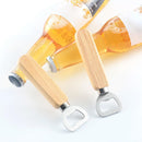 Stainless Steel Bottle Opener Wood Handle Drink Beer Cap Lid Kitchen Launcher