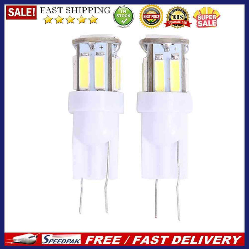 1 Pair T10 7020 10SMD Car LED Wedge Light License Plate Lamp (White Board)
