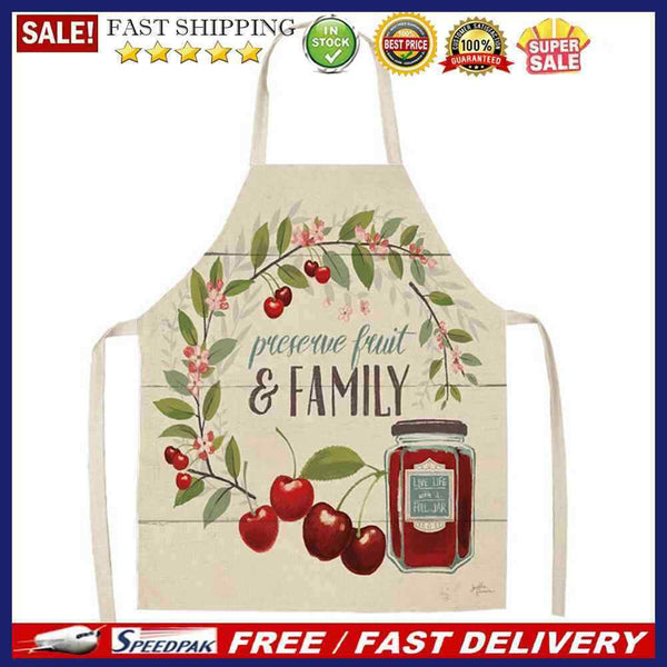 Family Print Kitchen Linen Apron Waterproof Cleaning Bibs Baking Accessories