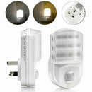 In White LED Stairs Night Lamp Sensor Light Hallway Socket Lamps PIR Motion