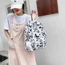 Graffiti Butterfly Print Rucksack Women Preppy Style Large Handbags Bear Pendant