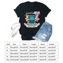 Independence Day Print Letter Tea T-Shirt (Black M)