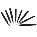 8pcs Stainless Steel Anti-static Precision Tweezers Jewelry Phone Repairing