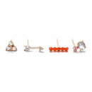 Fashion Arrow Moon Flower Round Earrings Set Earring Stud Shiny Crystal Gem