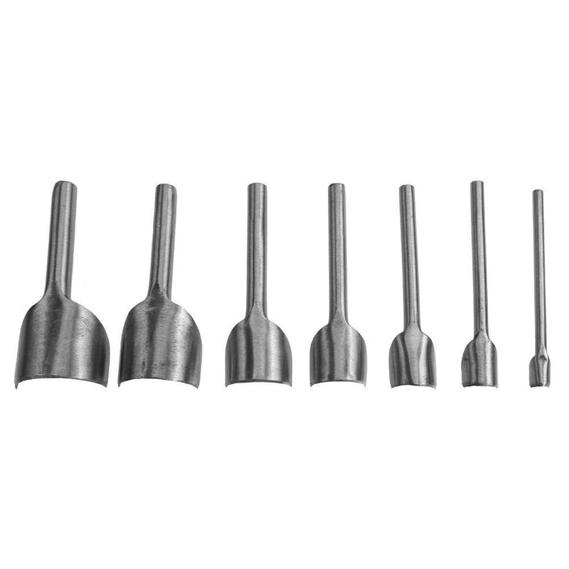 7pcs Leather Half-Round Cutter Punch DIY Craft Wallet Edge Trimming Tool Newly