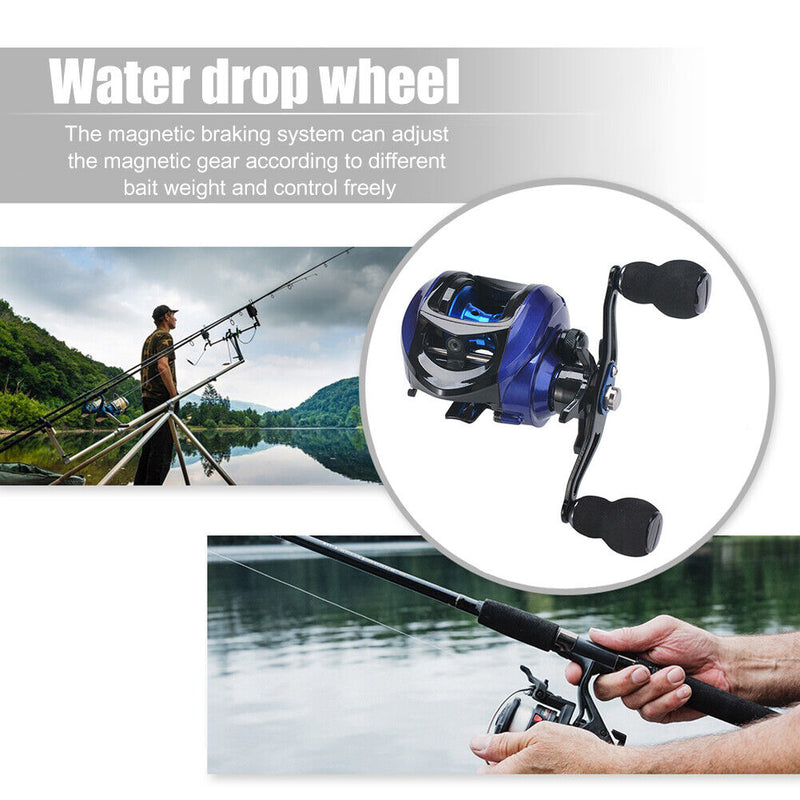 7.2/1 Metal Low Profile Baitcasting Fishing Reel 17+1 Fishing Tackle Accessories