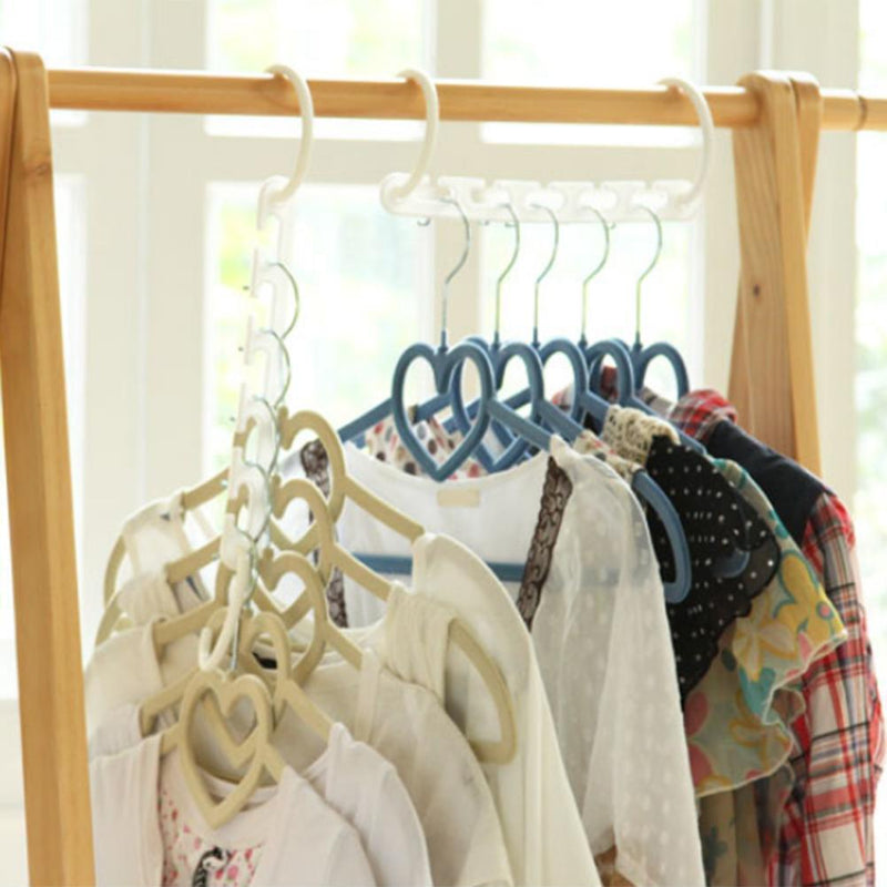 8pcs/set Clothes Hangers Rack Wardrobes Closet Clothing Hook Space Saver