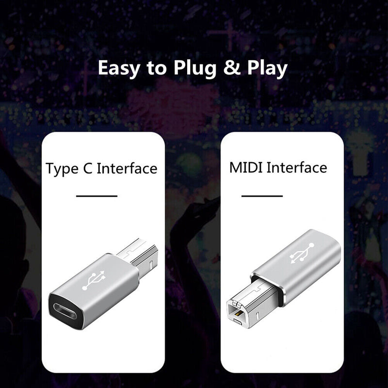 USB C Female to USB B Male Adapter for Printer Scanner MIDI Controller Keyboard