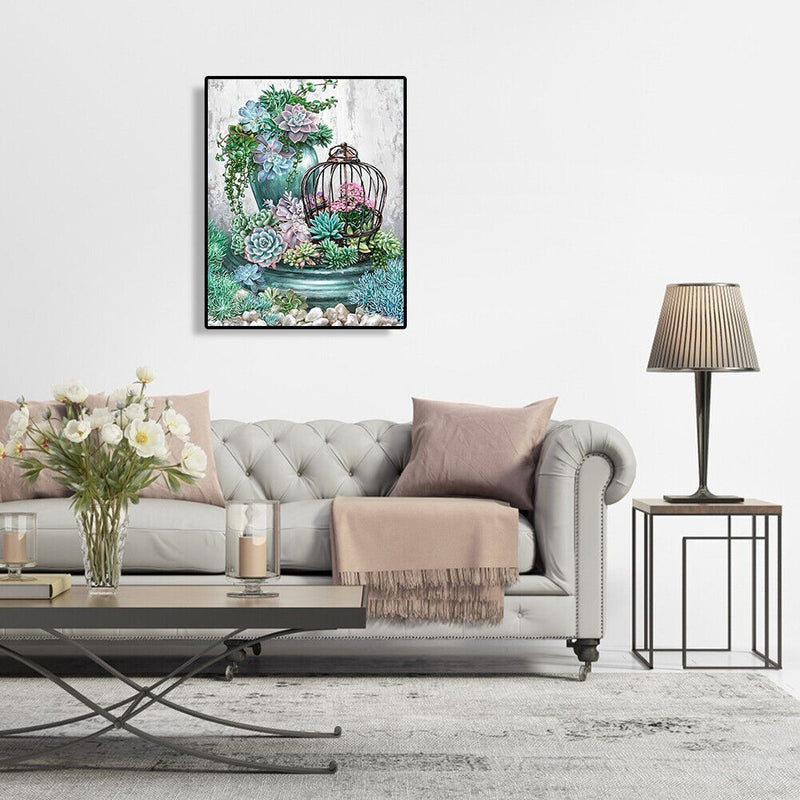 Painting By Numbers Flower DIY Oil Coloring Canvas Paint Drawing Pictures