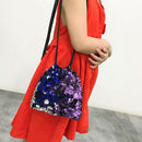 3pcs/Set Women Rabbit Ears Mini Sequins Backpack Clutch Shoulder Bags/Blue