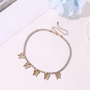 Rhinestone Pendant Necklace Women Butterfly Choker Bride Wedding Jewelry Gift