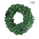7.5m Silk Wreath Green Leaf Iron Wire Artificial Vine Decor DIY Wedding E7U1
