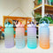 2000ml Water Bottle with Time Marker for Outdoor Sports Drink Cup (Pink)
