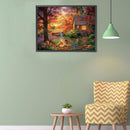 5D DIY Diamond Painting Kits Dusk Bonfire Full Round Drill Wall Decor Art C