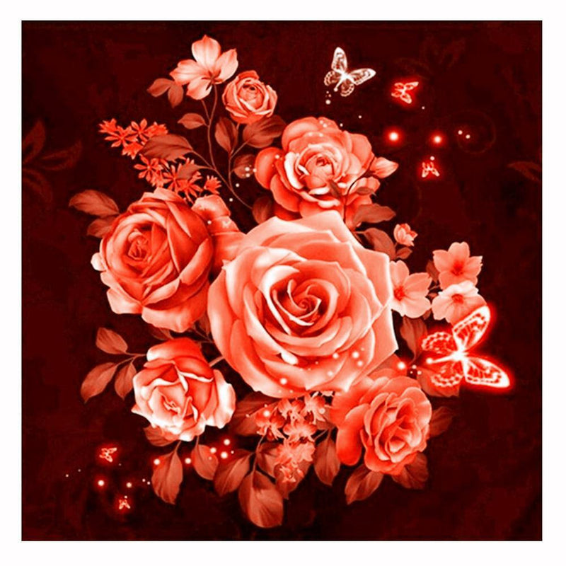 Rose 5D Diamond Painting Embroidery DIY Cross Stitch Home Decor Gift(Orange