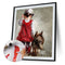 Red Skirt Girl Paint By Numbers Kit DIY Frameless Picture On Canvas (S442)